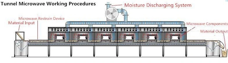 Industrial Conveyor Tunnel Microwave Dryer Sterilization Equipment Black Soldier Fly Bsf Larva Maggots Tenebrio Molitor Drying Dryer Machine